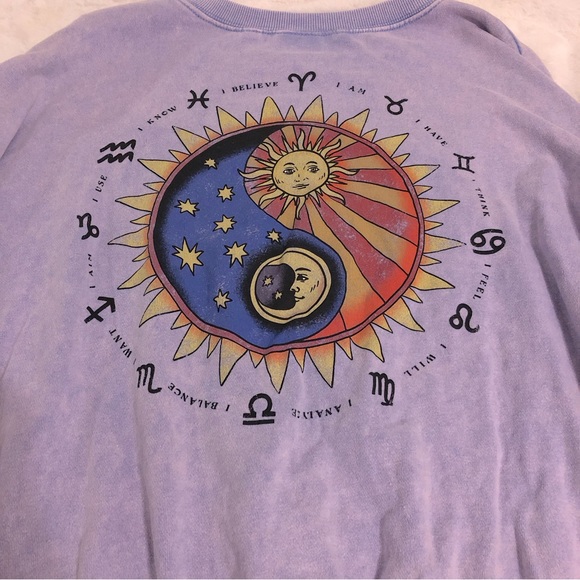 Mighty Fine Purple Celestial Semi Cropped Crewneck - Picture 5 of 5